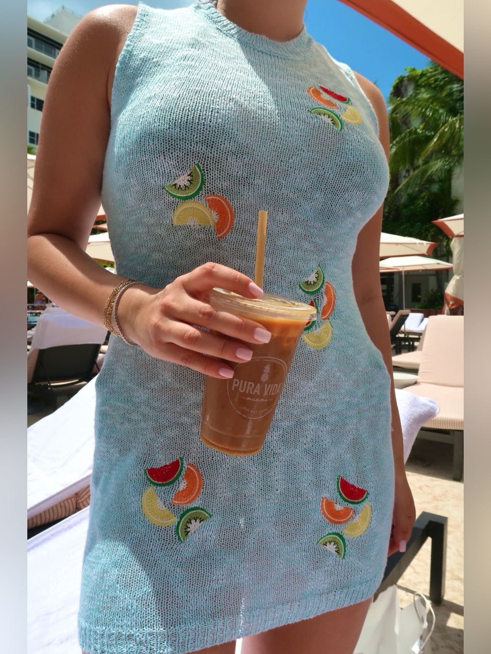 FRUIT CROCHET MINI DRESS